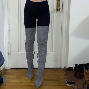 M. Gemi suede grey thigh high over the knee boots
